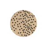 Ronde stickers kraft met zwarte driehoekjes 10 stuks