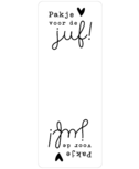 Sluitsticker wit pakje voor de juf