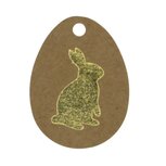 Kraft label paashaas goud metalic 10 stuks