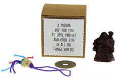 Geluksdoosje a buddha just for you met chinees gelukspoppetje en chinese geluksmunt