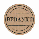 Ronde kraft stickers BEDANKT 10 stuks