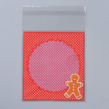 Cellofaan zakjes met plakstrip gingerbread man