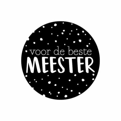 Stickers voor de beste meester met stipjes 10 stuks