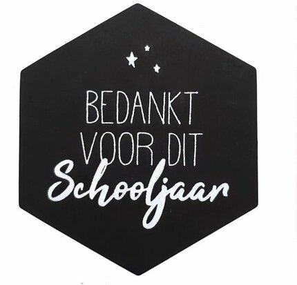 Stickers bedankt voor dit schooljaar 6 hoekig 10 stuks