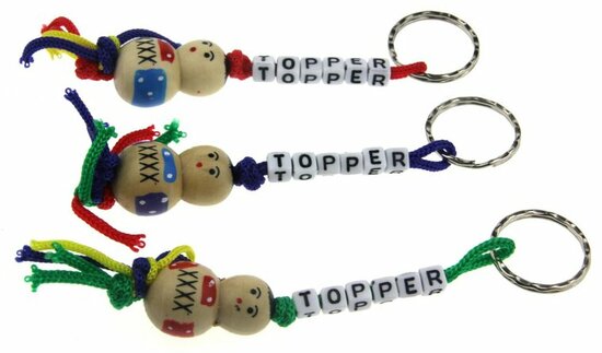 Gelukspoppetjes sleutelhanger chinees gelukspoppetjes 4.5 cm topper