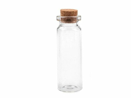 Glazen flesje met kurk 6 cm