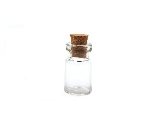 Glazen mini flesjes met kurk 1.8 cm