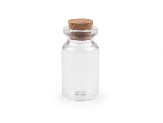 Glazen mini flesjes met kurk 4 cm