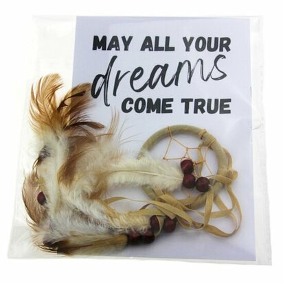 Gelukszakje kaart may all your dreams come true ronde dromenvanger