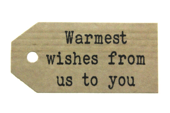 Kraft label warmest wishes from us to you