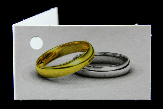 Kaartjes voor huwelijksbedankjes Ringen Goud zilver