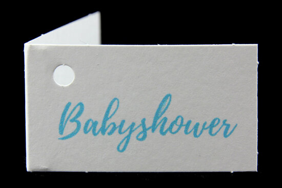 Kaartjes voor geboortebedankjes babyshower blauw