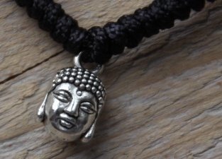 Armbandje zwart boeddha bedel 3D