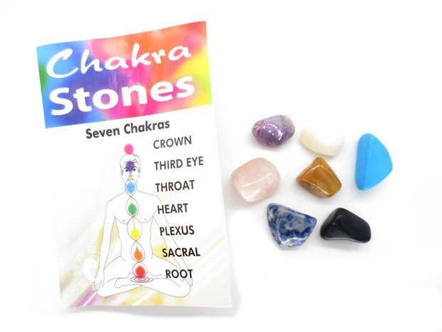 Chakra stenen in plastic etui