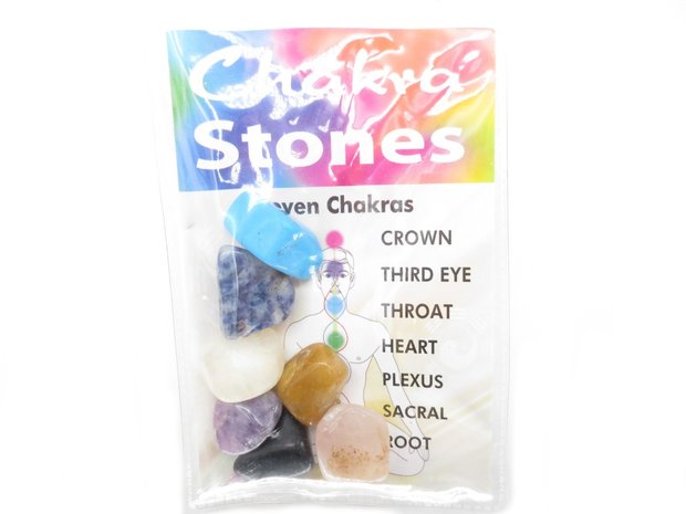 Chakra stenen in plastic etui
