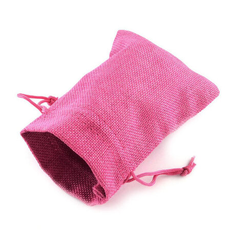 Jute zakje Fuchsia 7 x 9 cm