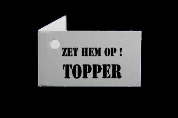 Kaartjes zet hem op! topper 10 stuks