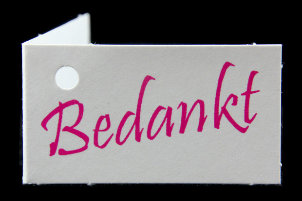 Kaartjes voor huwelijksbedankjes Bedankt fuchsia