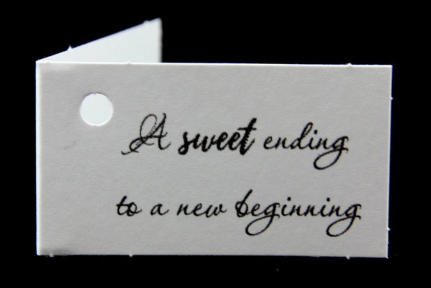 Kaartjes voor huwelijksbedankjes a sweet ending to a new beginning