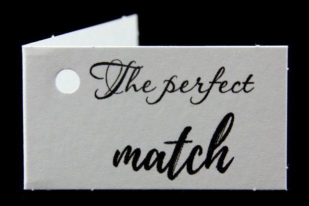 Kaartjes voor huwelijksbedankjes the perfect match