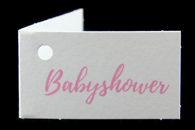 Kaartjes voor geboortebedankjes babyshower roze