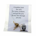 Gelukszakje kaart wit of kraft a buddha just for you met gelukspoppetje boeddha goud Gelukszakje kaart wit of kraft a buddha just for you met gelukspoppetje boeddha goud